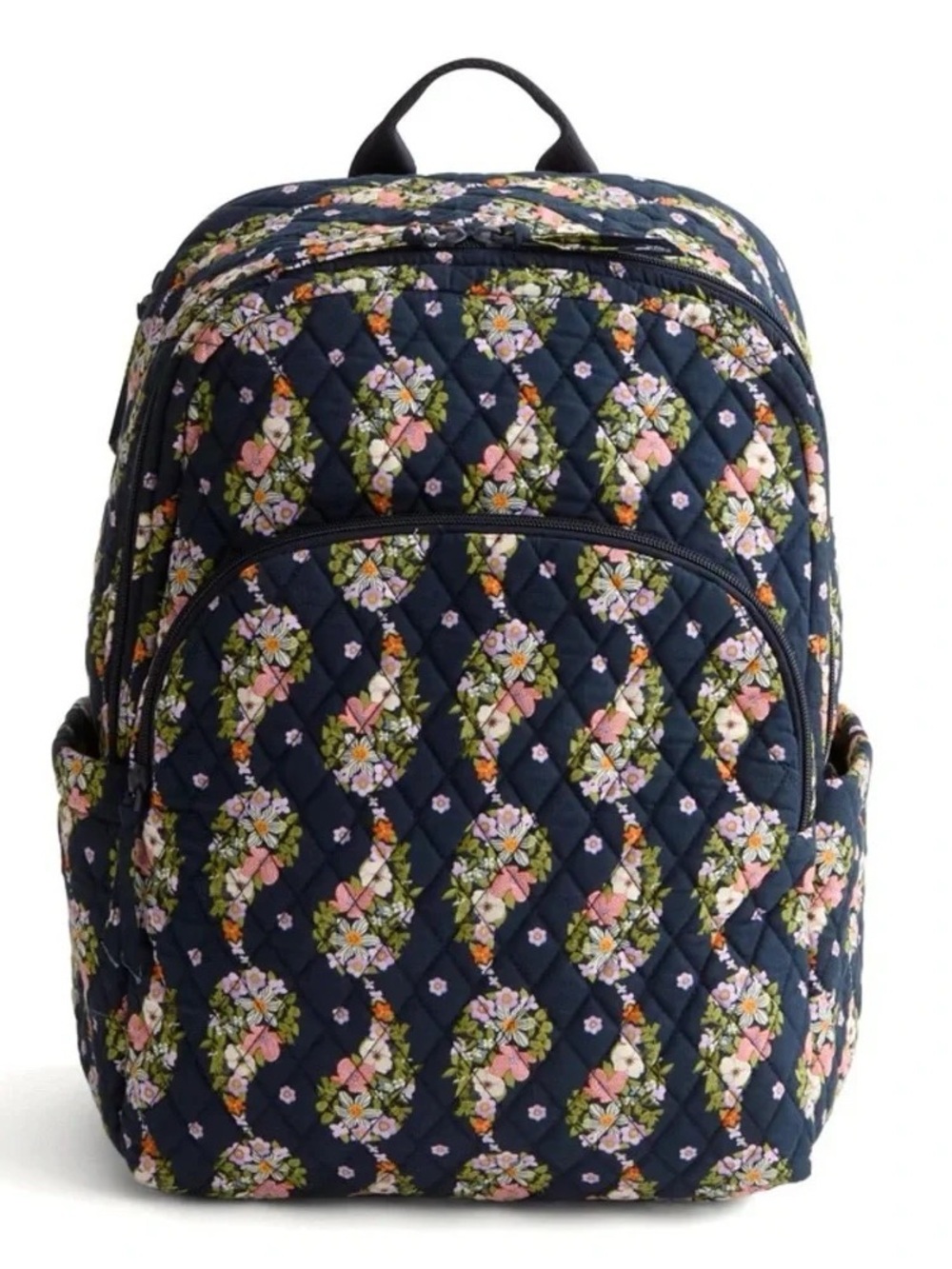 new Vera Bradley Essential Large Backpack in cotton Paisley Rain $159